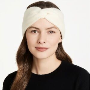 Caila By Carrie White Ear Warmer Twist Front Headband Winter Hair Accessory O/S